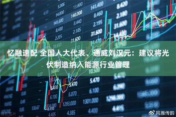 忆融速配 全国人大代表、通威刘汉元:建议将光伏制造纳入能源行业管理