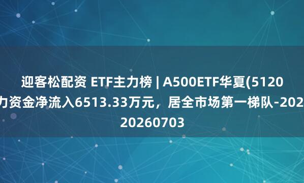 迎客松配资 ETF主力榜 | A500ETF华夏(512050)主力资金净流入6513.33万元，居全市场第一梯队-20260703