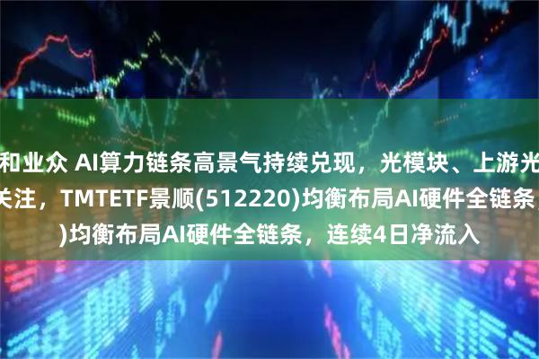 和业众 AI算力链条高景气持续兑现，光模块、上游光芯片等方向备受关注，TMTETF景顺(512220)均衡布局AI硬件全链条，连续4日净流入